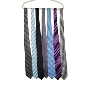 Men's Lot of 7 Neckties Hugo Boss BCBG Van Heusen Stafford Vitorofolo Silk Tie